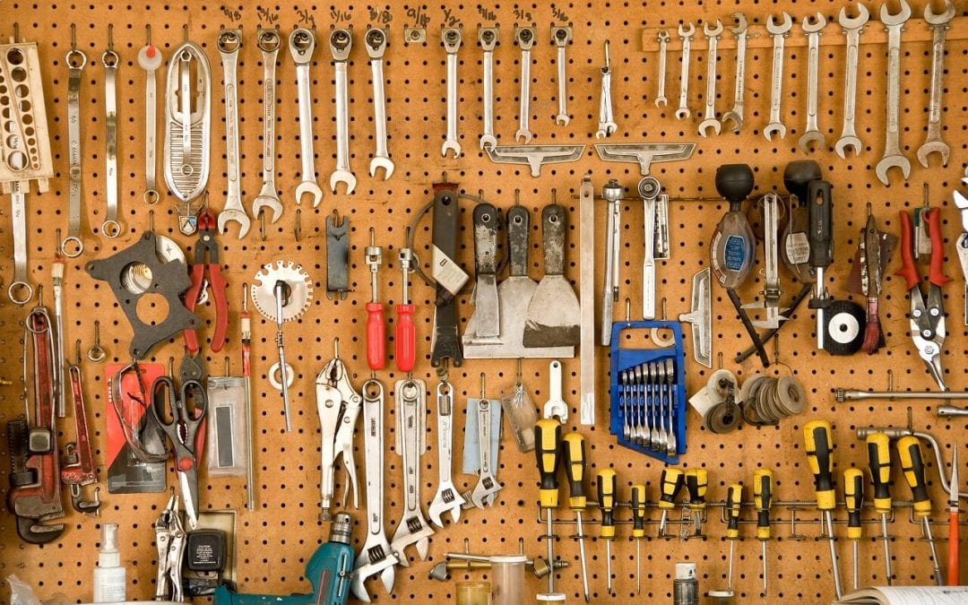 Pegboard is great for garage storage